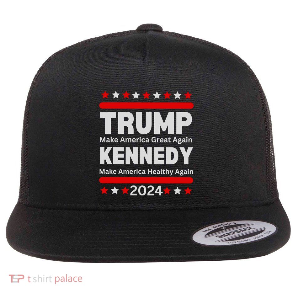 Trump Kennedy Rfk Jr Maga Maha Flat Bill Trucker Hat