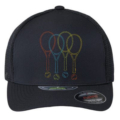 Tennis Kids Rackets Balls Cool Tennis Flexfit Unipanel Trucker Cap