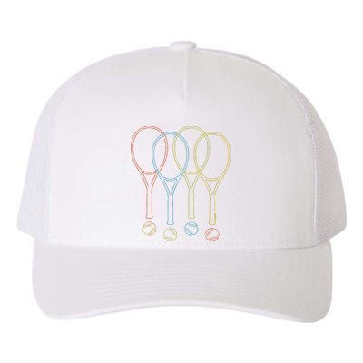 Tennis Kids Rackets Balls Cool Tennis Yupoong Adult 5-Panel Trucker Hat