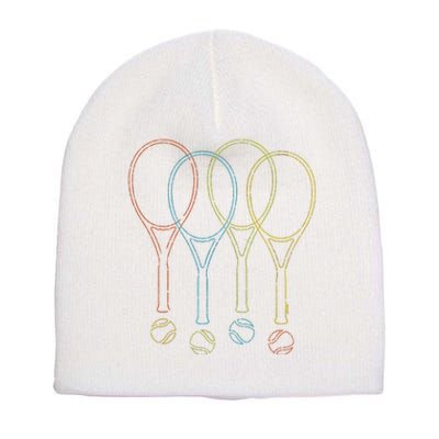 Tennis Kids Rackets Balls Cool Tennis Short Acrylic Beanie