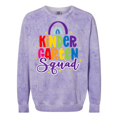 Teacher Kindergarten Squad Colorblast Crewneck Sweatshirt