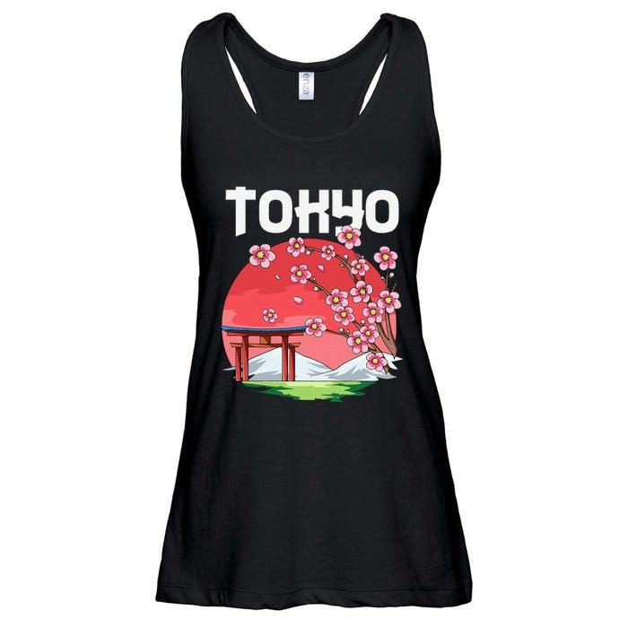 Tokyo Kyokujitsuki Sakura Japan Gift Ladies Essential Flowy Tank