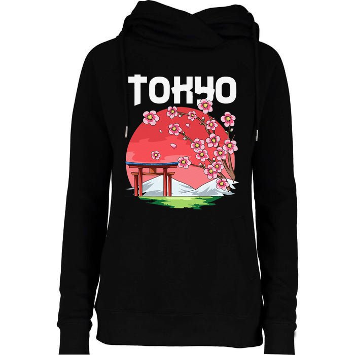 Tokyo Kyokujitsuki Sakura Japan Gift Womens Funnel Neck Pullover Hood