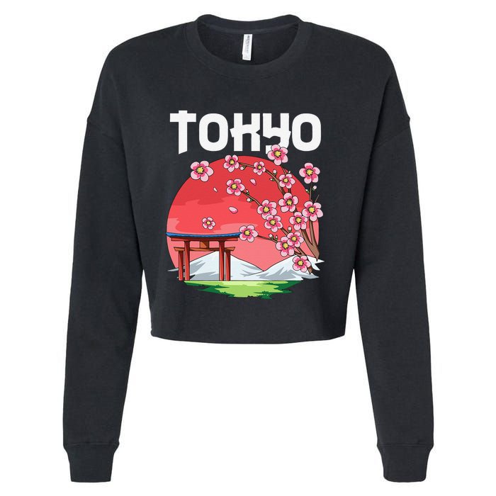 Tokyo Kyokujitsuki Sakura Japan Gift Cropped Pullover Crew