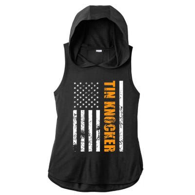 Tin Knocker Sheet Metal Worker Ladies PosiCharge Tri-Blend Wicking Draft Hoodie Tank