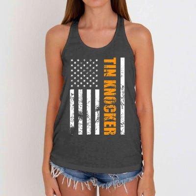 Tin Knocker Sheet Metal Worker Women's Knotted Racerback Tank