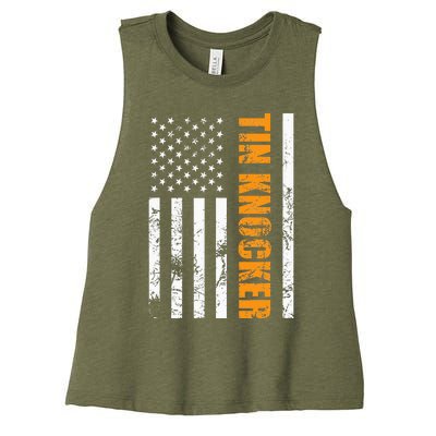 Tin Knocker Sheet Metal Worker Women's Racerback Cropped Tank