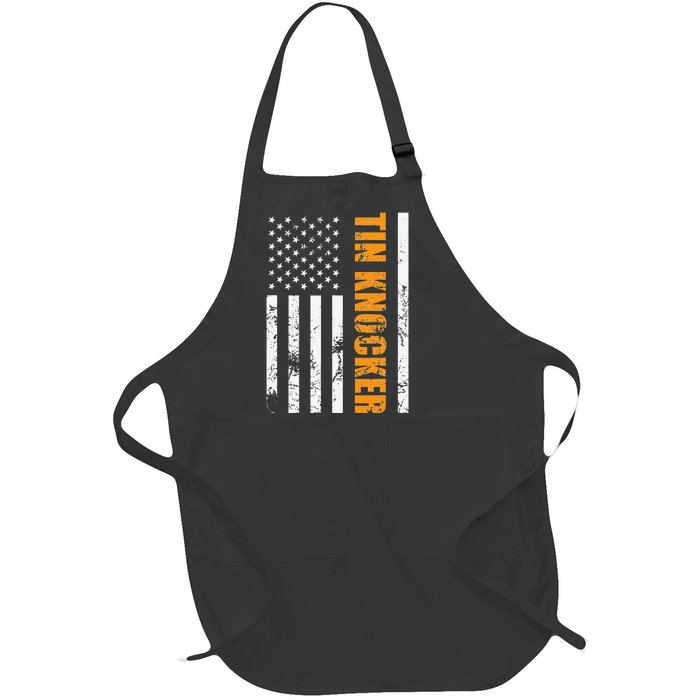 Tin Knocker Sheet Metal Worker American Vertical Flag USA Full-Length Apron With Pockets