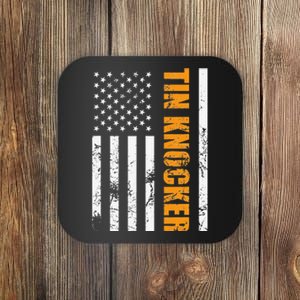 Tin Knocker Sheet Metal Worker American Vertical Flag USA Coaster