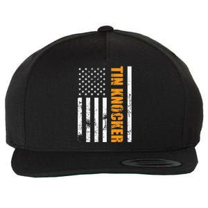 Tin Knocker Sheet Metal Worker American Vertical Flag USA Wool Snapback Cap