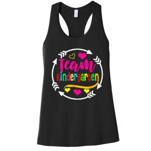 Team Kindergarten Student Arrows Back To School First Day Women's Racerback Tank