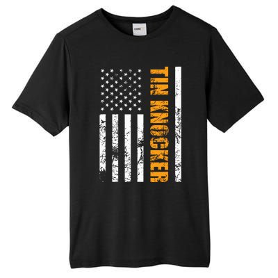 Tin Knocker Sheet Metal Worker American Vertical Flag Usa Tall Fusion ChromaSoft Performance T-Shirt