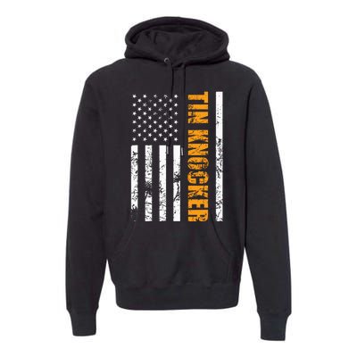 Tin Knocker Sheet Metal Worker American Vertical Flag Usa Premium Hoodie