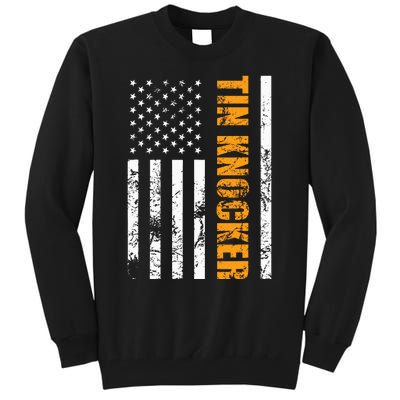 Tin Knocker Sheet Metal Worker American Vertical Flag Usa Tall Sweatshirt