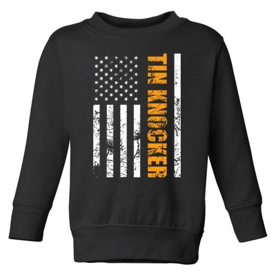 Tin Knocker Sheet Metal Worker American Vertical Flag Usa Toddler Sweatshirt