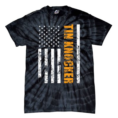 Tin Knocker Sheet Metal Worker American Vertical Flag Usa Tie-Dye T-Shirt