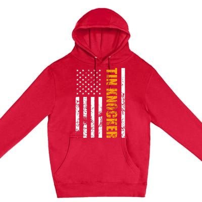 Tin Knocker Sheet Metal Worker American Vertical Flag Usa Premium Pullover Hoodie