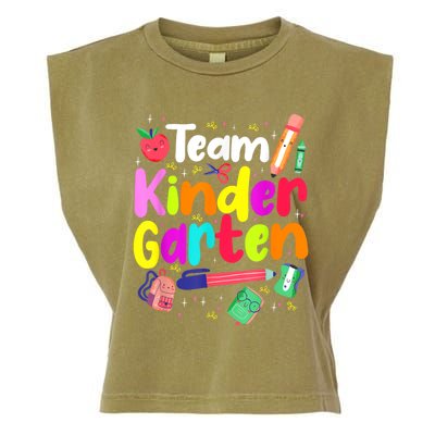 Team Kindergarten Teacher Educator Back To School Instructor Garment-Dyed Women's Muscle Tee