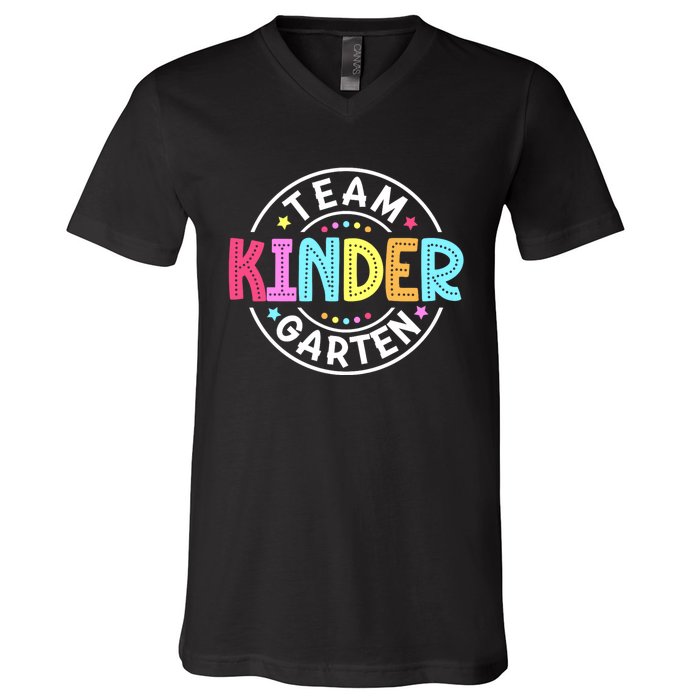 Team Kindergarten Teacher Back To School Kindergarten Squad V-Neck T-Shirt