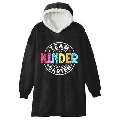 Team Kindergarten Teacher Back To School Kindergarten Squad Hooded Wearable Blanket