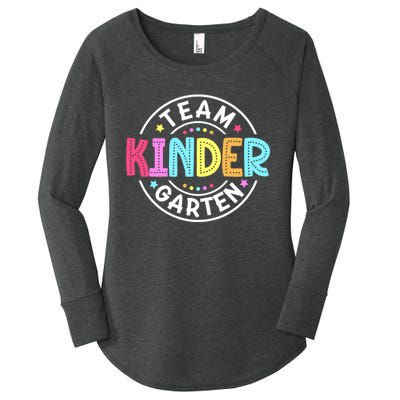 Team Kindergarten Teacher Back To School Kindergarten Squad Women's Perfect Tri Tunic Long Sleeve Shirt