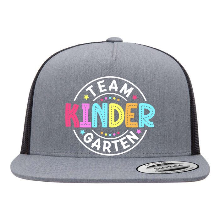 Team Kindergarten Teacher Back To School Kindergarten Squad Flat Bill Trucker Hat