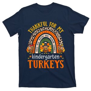 Thankful Kindergarten Teacher Student Thanksgiving Turkeys T-Shirt