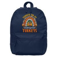 Thankful Kindergarten Teacher Student Thanksgiving Turkeys 16 in Basic Backpack