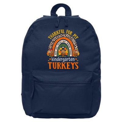 Thankful Kindergarten Teacher Student Thanksgiving Turkeys 16 in Basic Backpack