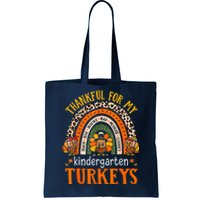 Thankful Kindergarten Teacher Student Thanksgiving Turkeys Tote Bag