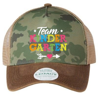 Team Kindergarten Teacher Student Back To School Legacy Tie Dye Trucker Hat