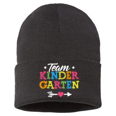 Team Kindergarten Teacher Student Back To School Sustainable Knit Beanie