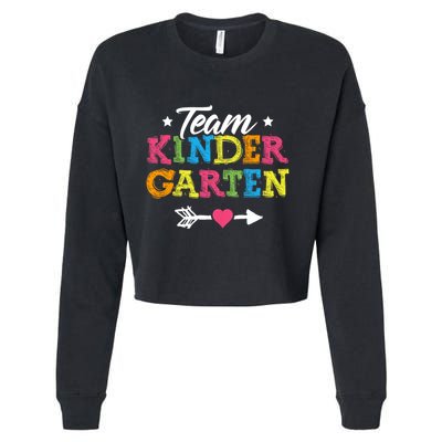Team Kindergarten Teacher Student Back To School Cropped Pullover Crew