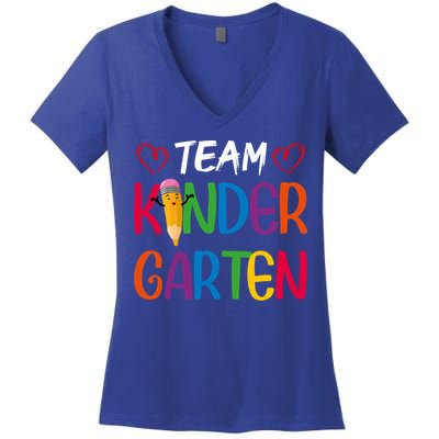 Team Kindergarten Teachers Funny Kindergarten Teacher Gift Women's V-Neck T-Shirt