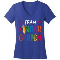 Team Kindergarten Teachers Funny Kindergarten Teacher Gift Women's V-Neck T-Shirt