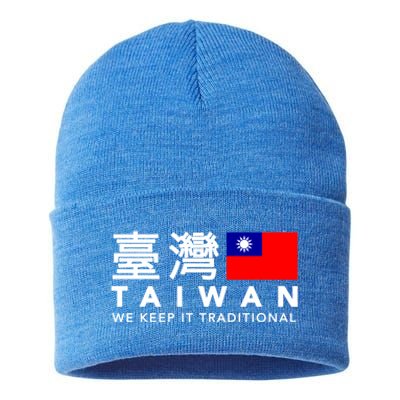 Taiwan Keep Traditional I Love Taiwan Flag Free Taiwan Pride Funny Gift Sustainable Knit Beanie