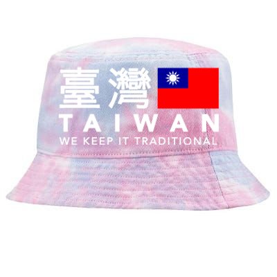 Taiwan Keep Traditional I Love Taiwan Flag Free Taiwan Pride Funny Gift Tie-Dyed Bucket Hat