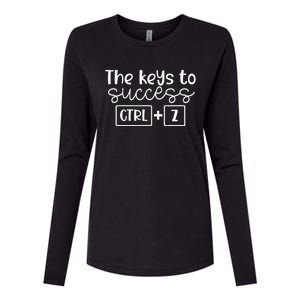 The Keys To Success Ctrl + Z Funny Technology Teacher Gift Womens Cotton Relaxed Long Sleeve T-Shirt