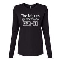 The Keys To Success Ctrl + Z Funny Technology Teacher Gift Womens Cotton Relaxed Long Sleeve T-Shirt