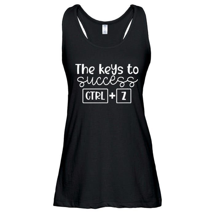 The Keys To Success Ctrl + Z Funny Technology Teacher Gift Ladies Essential Flowy Tank