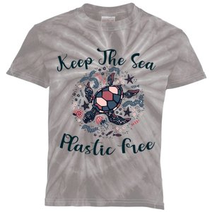 Turtle Keep The Sea Plastic Free Gift Kids Tie-Dye T-Shirt