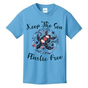 Turtle Keep The Sea Plastic Free Gift Kids T-Shirt