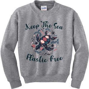 Turtle Keep The Sea Plastic Free Gift Kids Sweatshirt