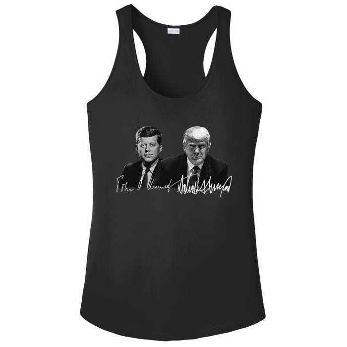 Trump Kennedy Us Presidents Signature Ladies PosiCharge Competitor Racerback Tank