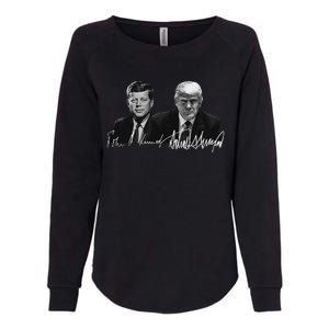 Trump Kennedy Us Presidents Signature Womens California Wash Sweatshirt