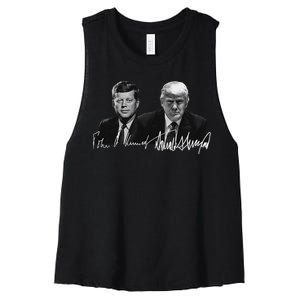 Trump Kennedy Us Presidents Signature Women's Racerback Cropped Tank