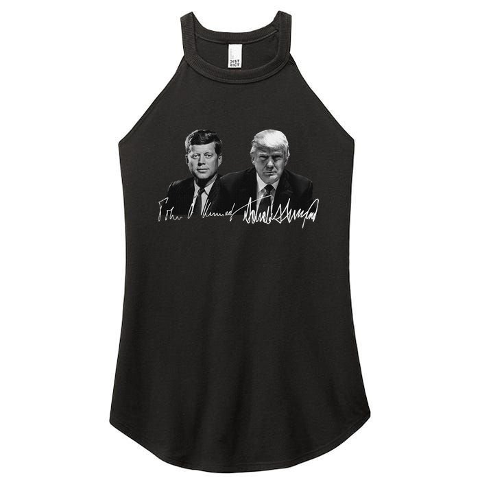 Trump Kennedy Us Presidents Signature Women's Perfect Tri Rocker Tank