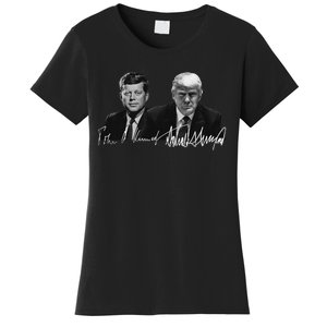 Trump Kennedy Us Presidents Signature Women's T-Shirt