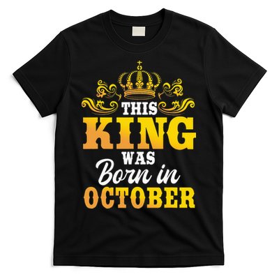 This King Was Born In October Birthday Party Celebration T-Shirt