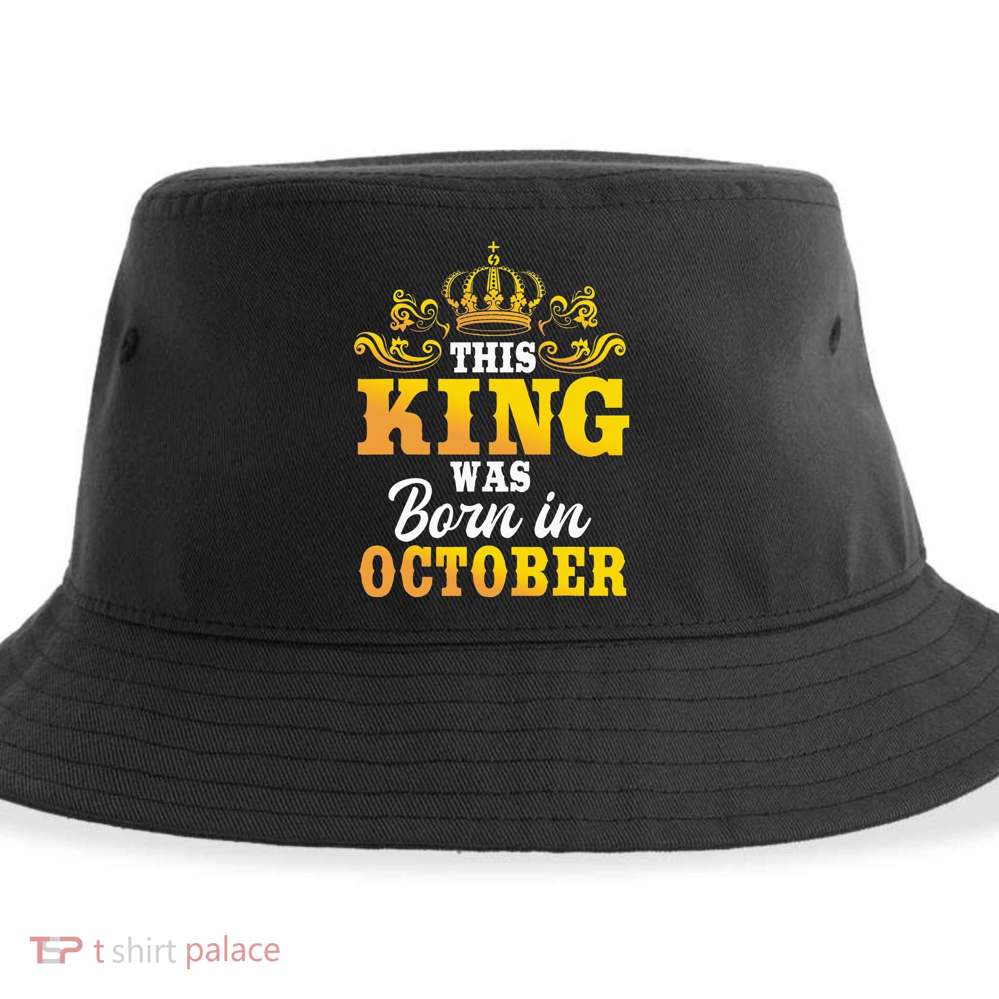 This King Was Born In October Birthday Party Celebration Sustainable Bucket Hat